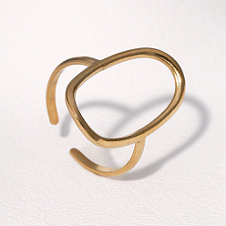 Золотой 201 открытые кольца манжеты из нержавеющей стали, овальные, золотые, внутренний диаметр: 18 мм