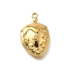 Золотой 304 подвески из нержавеющей стали, ионное покрытие (ip), клубничное очарование, золотые, 21x13x4 мм, отверстие : 1.4 мм