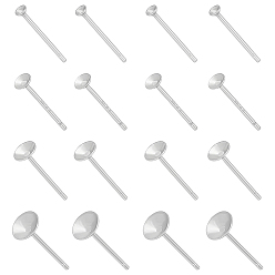 Платина 8 пары 4 стили 925 оправы для сережек-гвоздиков из стерлингового серебра, 1 с тканью для полировки ПК, платина, лоток : 1.8~4 мм, 12~12.5x2~5 мм, штифты : 0.8 мм, 2 пары / стиль