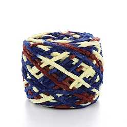 Синий Хлопчатобумажная пряжа, бархатные хлопковые нитки для ручного вязания, для детского свитера, шарфа, ткани, рукоделия, ремесла, сегмент окрашенный, синие, 7 мм