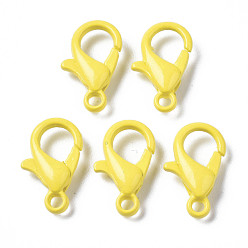 Желтый Застежки-клешни из экологически чистого сплава, окрашенные распылением, без кадмия, без никеля и без свинца, желтые, 12.5x8x3 мм, отверстие : 1.2 мм