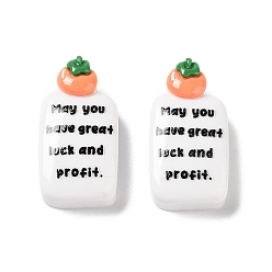 Rectangle Мультяшный белый кот, смола декодирует кабошоны, милый котенок, прямоугольные, 31x16.5x9.5 мм