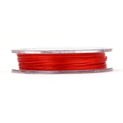 Red Strong Stretchy Beading Elastic Thread, Flat Elastic Crystal String, Red, 0.8mm, about 10.93 yards(10m)/roll