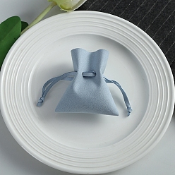 Светло-Голубой Мешочки из искусственной кожи из микрофибры, сумка для шнурка, прямоугольные, Небесно-голубой, 10x8 см