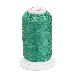 Морско-зеленый Вощеный шнур полиэстера, плоский, цвета морской волны, 1 мм, около 76.55 ярдов (70 м) / рулон