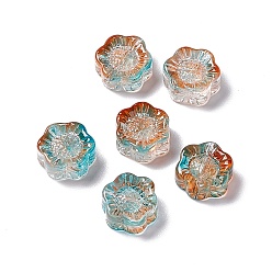 Шоколадный Гальваническим стеклянные бусины, подсолнечник, для изготовления ювелирных изделий, цвет шоколада, 12.5x11.5x6 мм, отверстие : 1 мм