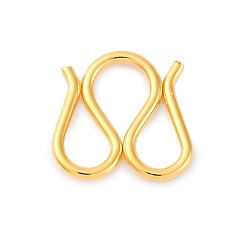 Настоящее золото 18K 304 из нержавеющей стали S-крюк пряжки, м застежками, реальный 18 k позолоченный, 11x11x1 мм