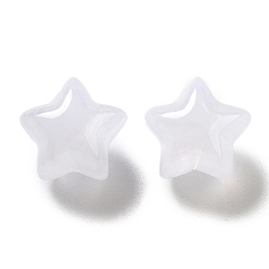 Белый Акриловые бусины, звезда, имитация драгоценных камней, белые, 11x11x10 мм, отверстие : 2 мм, 1020 шт / 500 г