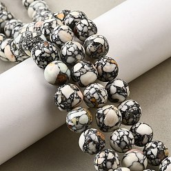 Папайя Оранжевый Синтетических нитей бирюзовые бусы, окрашенные, круглые, papayawhip, 10~11 мм, отверстие : 1 мм, около 42~44 шт / нитка, 15.16~~15.55''(38.5~39.5см)