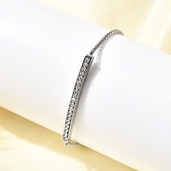 Нержавеющая Сталь Цвет 304 из нержавеющей стали горный хрусталь браслеты ссылка, цвет нержавеющей стали, 7-3/8 дюйм (18.6 см)