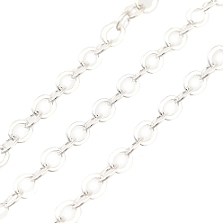 Серебро Медные кабельные цепи, без кадмия, без никеля и без свинца, с катушкой, несварные, серебряные, 3.5x3x0.3 мм, около 32.81 футов (10 м) / рулон