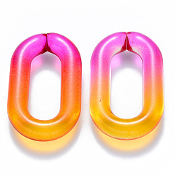 Оранжевый Двухцветные прозрачные акриловые кольца, разъемы для быстрой связи, для изготовления кабельных цепей, овальные, оранжевые, 39x23.5x7 мм, внутренний диаметр: 25x10 мм