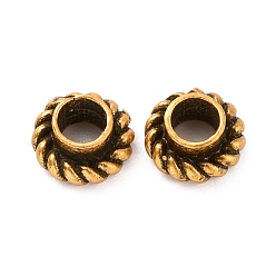 Antique Golden 925 Sterling Silver Bead Caps, Flat Round, Antique Golden, 5x2.5mm, Hole: 2mm, about 50pcs/10g