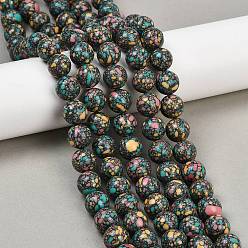Разноцветный Природный агат бисер нитей, круглые, окрашенные, красочный, 12 мм, отверстие : 1 мм, около 33 шт / нитка, 15.55'' (39.5 см)