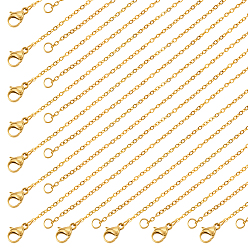 Chapado en Oro Real 18K 20 piezas 1.5 mm 304 collares de cadena de cable de acero inoxidable, con tarjetas de presentación de papel, revestimiento de iones (ip), real 18 k chapado en oro, 17.72 pulgada (45 cm)