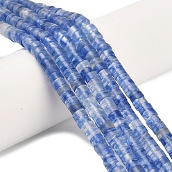 Другие Арбузы Синий арбуз камень стеклянные бусы пряди, диск, Heishi бусы, 4x2~2.5 мм, отверстие : 0.7 мм, около 158~160 шт / нитка, 14.96''~15.16'' (38~38.5 см)
