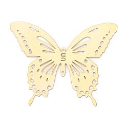 Light Gold 201 подвески из нержавеющей стали, ссылки бабочки, золотой свет, 49x60.5x0.3 мм, отверстие : 1 мм