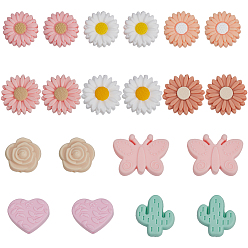 (52) Непрозрачная лаванда 20 шт. 10 стили силиконовые фокусные бусины, разноцветные, 20~25x20~30x8~12.5 мм, отверстие : 2~3 мм, 3 шт / стиль