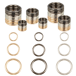 Mixed Color 78Pcs Zinc Alloy Linking Rings, Round Ring, Mixed Color, 14~25.5x2~2.5mm, Inner Diameter: 10~19.5mm