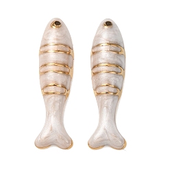 Желтая Старая Ткань  304 подвески из нержавеющей стали, с эмалью, рыбы прелести, реальный 18 k позолоченный, ионное покрытие (ip), старое кружево, 24x6x4 мм, отверстие : 0.9 мм