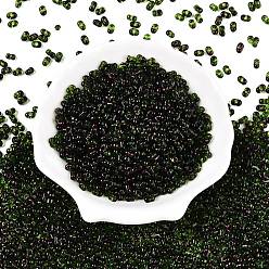 Темно-Зеленый Стеклянные бусины Пикассо, окрашенные распылением, арахис, темно-зеленый, 6x4x3 мм, отверстие : 1.2 мм, Около 4000 шт / фунт