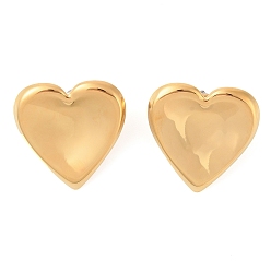 Сердце 304 из нержавеющей стали серьги, реальный 18 k позолоченный, сердце, 32.5x32.5 мм