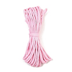 Pink Круглый плетеный шнур из поликоттона, для diy craft, розовые, 4 мм, около 10.94 ярдов (10 м) / пачка