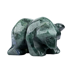 Moss Agate Natural Moss Agate Display Decorations, Home Decorations, Elephant, 30x21x40mm