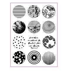 Flat Round Clear Silicone Stamps, for DIY Scrapbooking, Photo Album Decorative, Cards Making, Flat Round, 150x110mm
