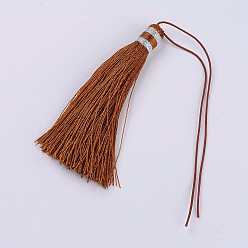 Шоколадный Нейлоновая нить кисточкой большие украшения кулон, цвет шоколада, 100x10 мм
