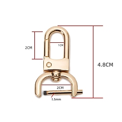 Light Gold Fermoirs pivotants en alliage de zinc, pour la fabrication de sacs, or et de lumière, 48mm, Trou: 20mm