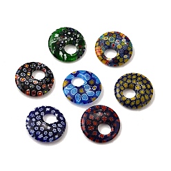 (52) Непрозрачная лаванда Стекло ручной работы тысячецветник бисера, пончик / пи-диск, разноцветные, 23.5~24x4.5~5 мм, отверстие : 8 мм