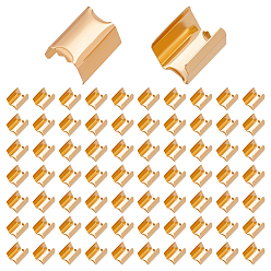 Золотой 200 шт железные концы тесемки, прямоугольные, золотые, 12x8 мм