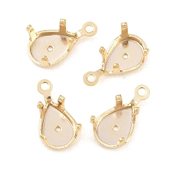 Настоящее золото 24K Латунь пришить настройки зубца, настройки когтей для остроконечных страз, слезинки, без кадмия и без свинца, реальный 24 k позолоченный, 10.5x5.5x5 мм, отверстие : 0.9 мм