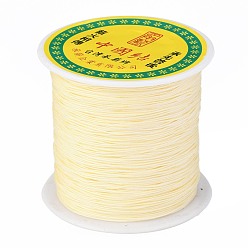 Lemon Chiffon Braided Nylon Thread, Chinese Knotting Cord Beading Cord for Beading Jewelry Making, Lemon Chiffon, 0.5mm, about 150yards/roll