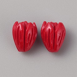 (123L) Белый крем непрозрачный блеск Непрозрачные бусины-розы из смолы, с синтетической оболочкой, огнеупорный кирпич, 8.5x7 мм, отверстие : 1.2 мм