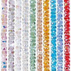 (52) Непрозрачная лаванда 200 шт 10 цвета гальванические стеклянные бусины, рондель, граненые, разноцветные, 8x8x5 мм, отверстие : 1.2 мм, 20 шт / цвет