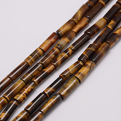 Тигровый глаз Натуральные и окрашенные тигровые глазки, колонка, 4~4.5x13 мм, отверстие : 1 мм, около 30 шт / нитка, 15.74 дюйм