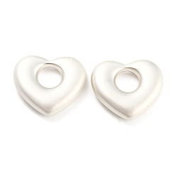 Matte Silver Color Alloy Pendants, Heart, Matte Silver Color, 16x18x4mm, Hole: 6mm