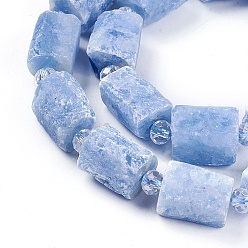 Calcite Natural Blue Calcite Beads Strands, Rectangle, 14~17x10.5~12.5x10~12mm, Hole: 1mm, about 20pcs/strand, 15.7 inch(40cm)