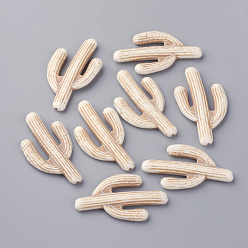 пшеница Бусины из синтетического магнезита, кактус, цвет пшеницы, 59x34x6 мм, отверстие : 2 мм