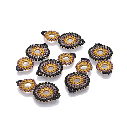 Разноцветный Японский бисер miyuki & toho ручной работы ссылки, Ткацкий станок, перегонный куб, красочный, 32~33x17x1.5~2 мм, отверстие : 2 мм