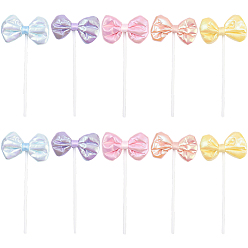 (52) Непрозрачная лаванда 10 шт. 5 цветные пластиковые украшения для торта, торт вставки карты, украшение торта, bowkont, разноцветные, 114x54x10 мм, 2 шт / цвет