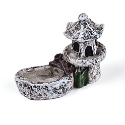 Серый Украшения для бассейнов из смолы, микропейзаж мох садовое украшение, серые, 51x22.5x38.5 мм