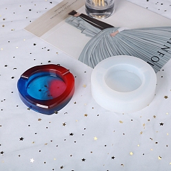 Белый Пепельница силиконовые формы, формы для литья смолы, для уф-смолы, изготовление ювелирных изделий из эпоксидной смолы, сердце, белые, 112x25 мм, Внутренние размеры: 97x102 mm