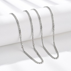 Нержавеющая Сталь Цвет 3.5мм 304 ожерелья из нержавеющей стали с панцирной цепью, не тускнеет, цвет нержавеющей стали, 15.94 дюйм (40.5 см)