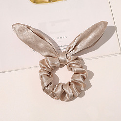 Светло-коричневый Эластичные аксессуары для волос из полиэстера с кроличьими ушками, для девочек или женщин, сменная тканевая резинка для волос / резинки для волос, загар, 80 мм