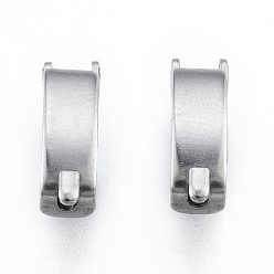 Stainless Steel Color Non-Tarnish 304 Stainless Steel Fold Over Clasps, Stainless Steel Color, 11.5x3.5x4.5mm