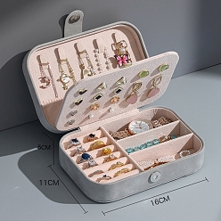 Gainsboro PU Leather Jewerly Storage Boxes, with Magnetic Clasp, Rectangle, Gainsboro, 16x11x5cm