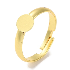 Золотой Покрытие стойки регулируемое латунное кольцо, Результаты установки основания кольца колодки, долговечный, без свинца и без кадмия, круглые, золотые, лоток : 6 мм, внутренний диаметр: 17.8 мм